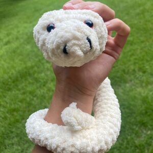 White 23inch long crochet snake